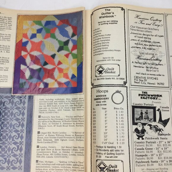 Quilters Newsletter Magazine October 1983 Issue No 156 Quilting Patterns - Picture 4 of 13